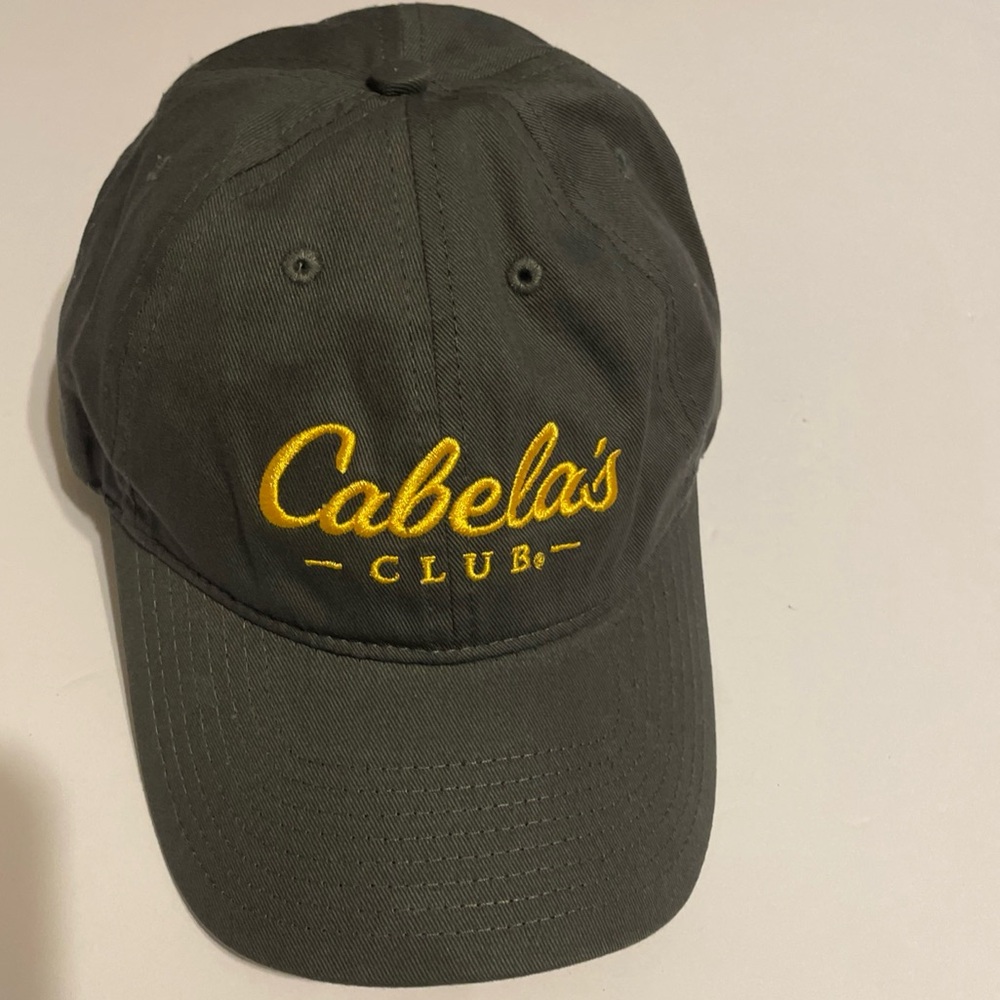 Cabela's Club Hat Gray Adjustable Outdoors Dad Cap Spellout Embroidered